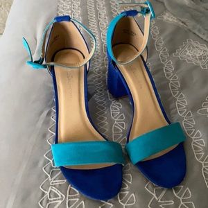 Blue Colorblock Heels